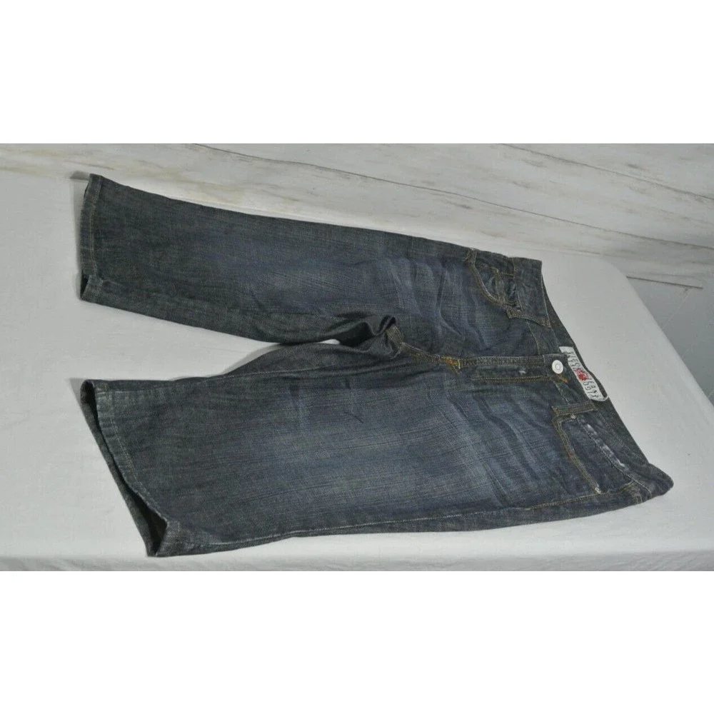 VIGOSS Size15/16 Blue Jeans Stretch LONG Bermuda Shorts 36